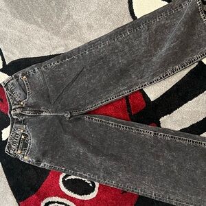 True Religion Black Washed Jeans w/ Angel Wing Graphic